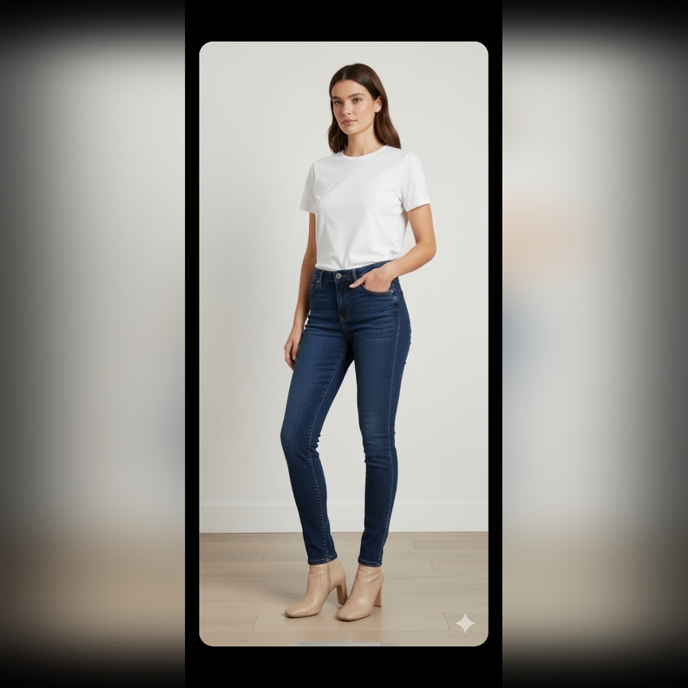 Everlane High Rise Blue Skinny Jean 23 Ankle